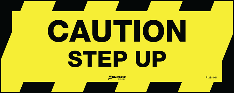 Floor Graphics, Self Adhesive, Anti-Slip, Caution Step Up