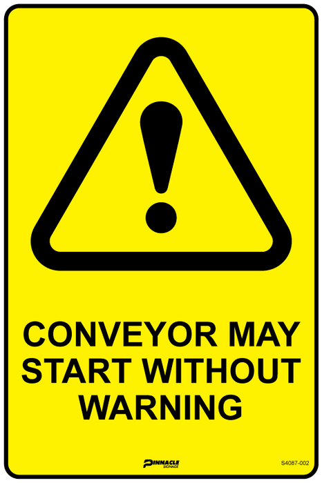 Conveyor May Start Without Warning