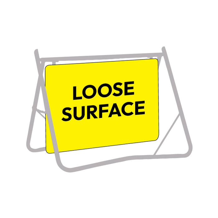 Loose Surface (Text), 900 x 600mm Metal, Class 1 Reflective, Swing Stand