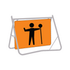 Symbolic Traffic Controller, 900 x 600mm Metal, Reflective Diamond Grade, Swing Stand