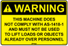 Warning This Machine Does Not Comply With AS-1418-1…