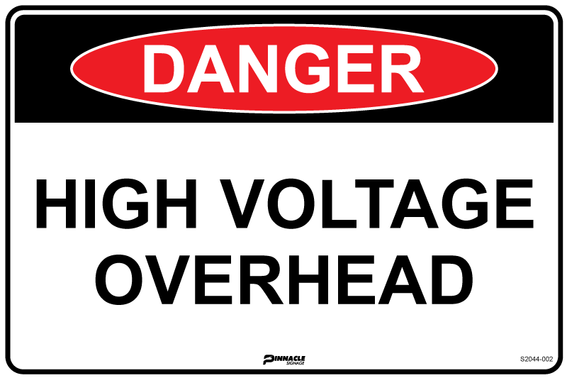 Danger High Voltage Overhead