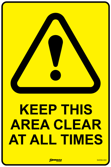 Keep This Area Clear at All Times