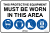 Combination Mandatory Sign, In This Area, Eye, Hearing, Footwear, Hi Vis