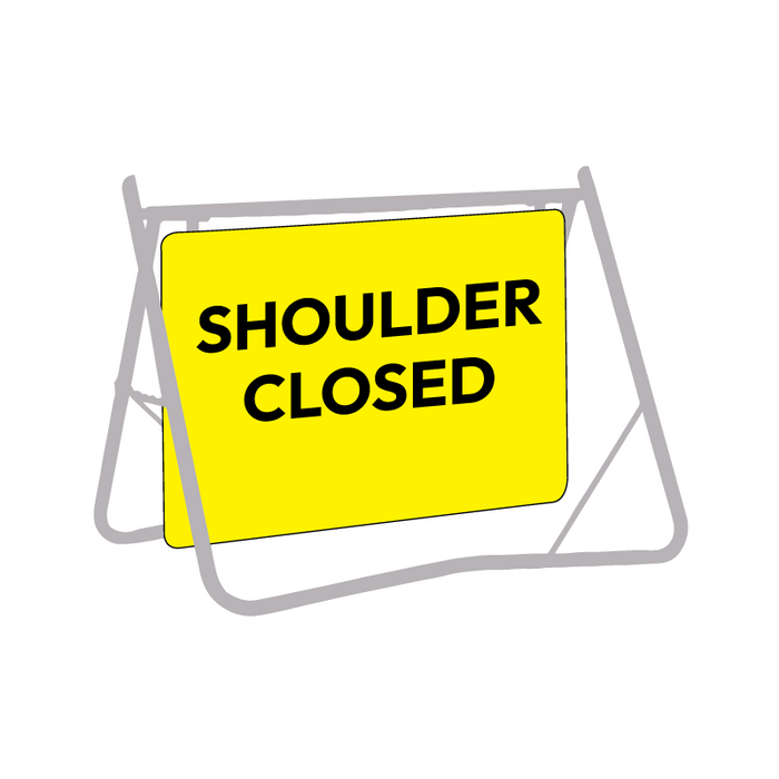 Shoulder Closed, 900 x 600mm Metal, Class 1 Reflective, Swing Stand