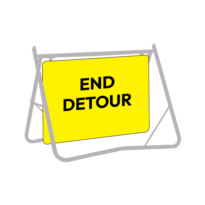 End Detour, 900 x 600mm Metal, Class 1 Reflective, Swing Stand