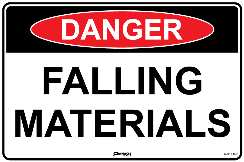 Danger Falling Materials